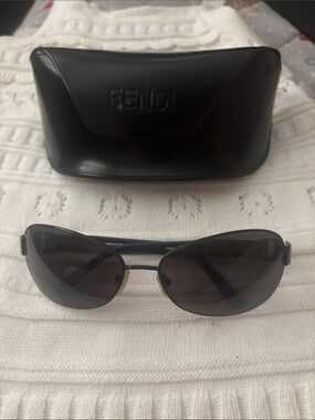 Fendi Womens Black Sunglasses with Black Case